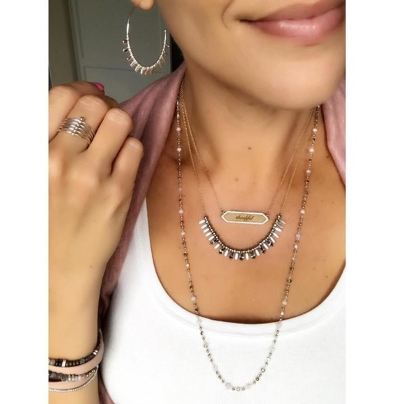 Stella & Dot | SILVER Shimmering Delicate Petal Hoops - Picture 7 of 10